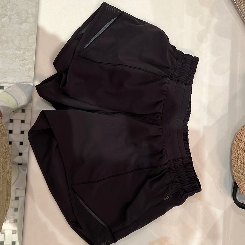 Lululemon black running shorts size 4, womens